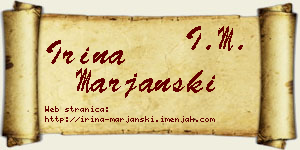 Irina Marjanski vizit kartica